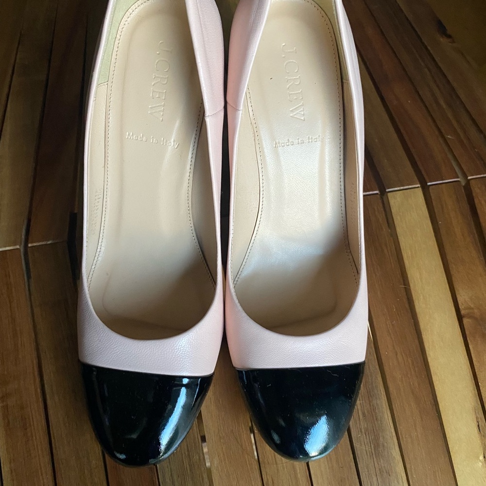 J. Crew Lena Leather Pumps with Patent Cap toe